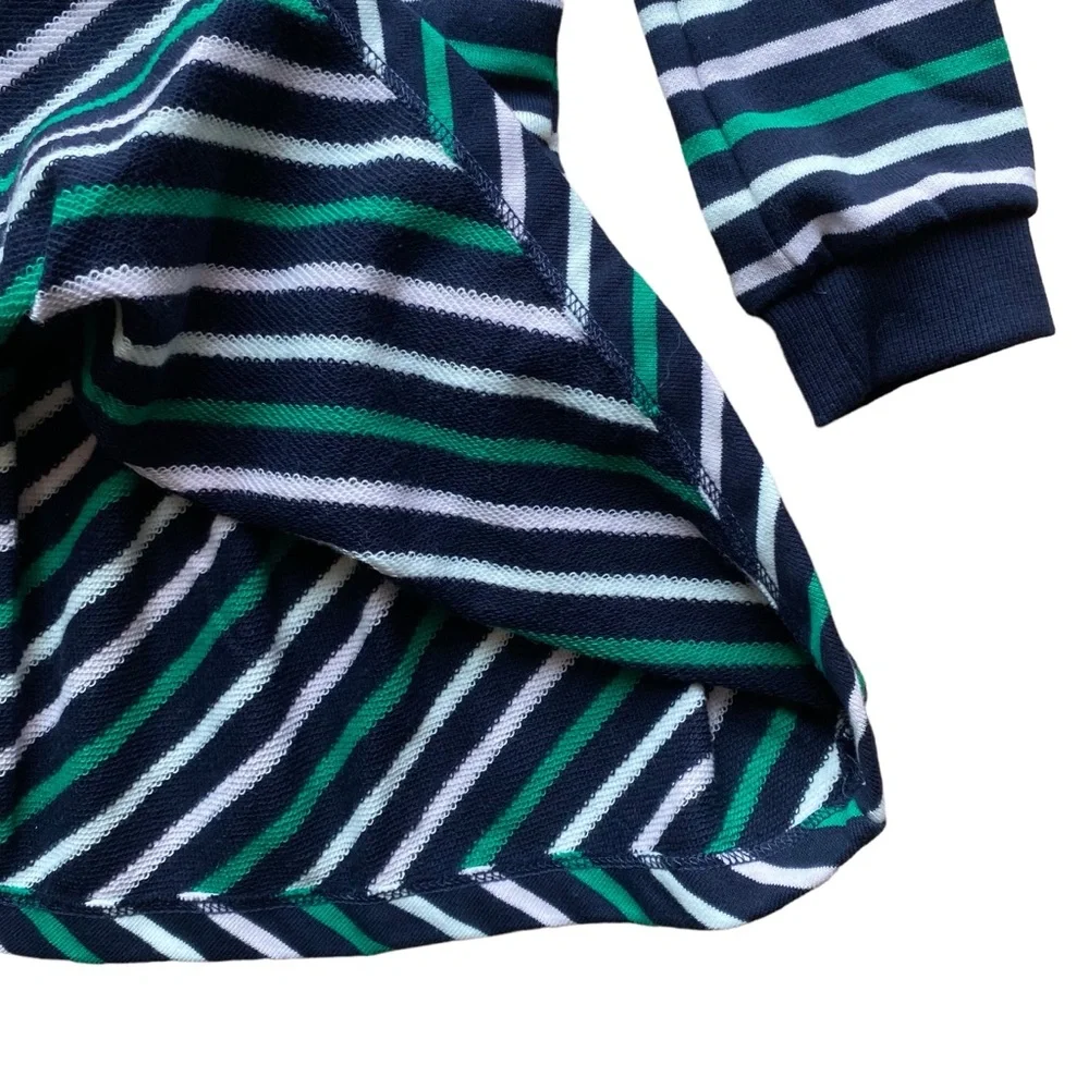 Janie and Jack Dress Long Sleeve Sweatshirt Blue Green White Pink Stripe Size 3